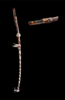 The Staff of Integrity, King Cameo's Staff 6ft. 30 in. wood, crystal, feather
