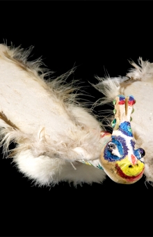 Ming Li, The White Moth 12 in. wood, feather, glass, wire, cloth 2003